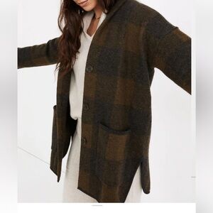 Madewell Buffalo Check Sweater Coat (size S)